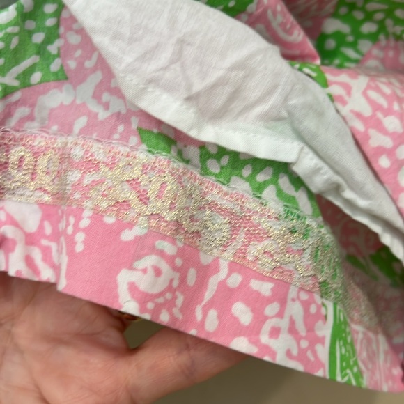 Lilly Pulitzer Limeade Cheat Ya Fryer Shift All Cotton pink green Dress size 0 - Picture 8 of 10